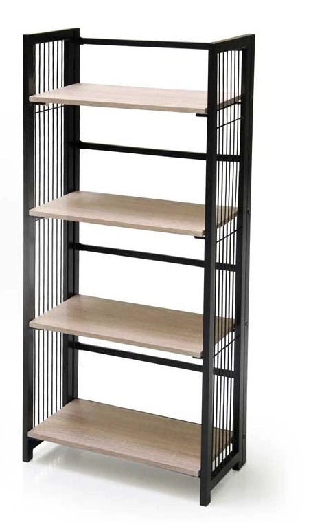 BELGRADO SCAFFALE A 4 RIPIANI IN METALLO 60 X 30 X H124 CM COLORE ROVERE