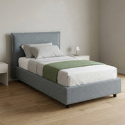 Bruino, Letto Singolo Sfoderabile Made in Italy, Grigio