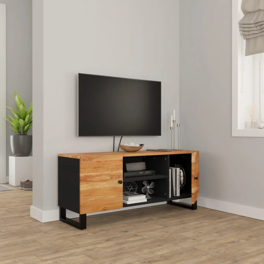 Mobile Porta TV 105x33x46 cm in Legno Massello di Acacia 345221