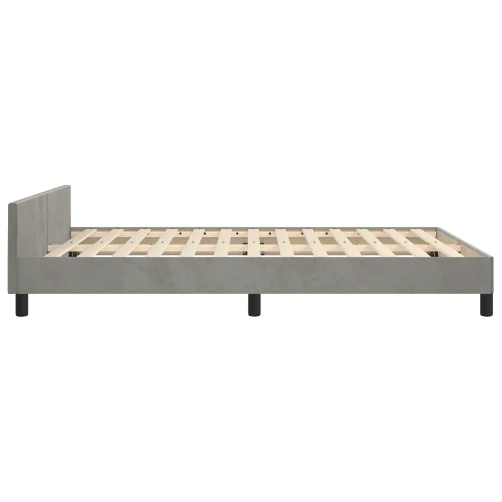 Giroletto senza Materasso Grigio Chiaro 140x200 cm Velluto 3125635