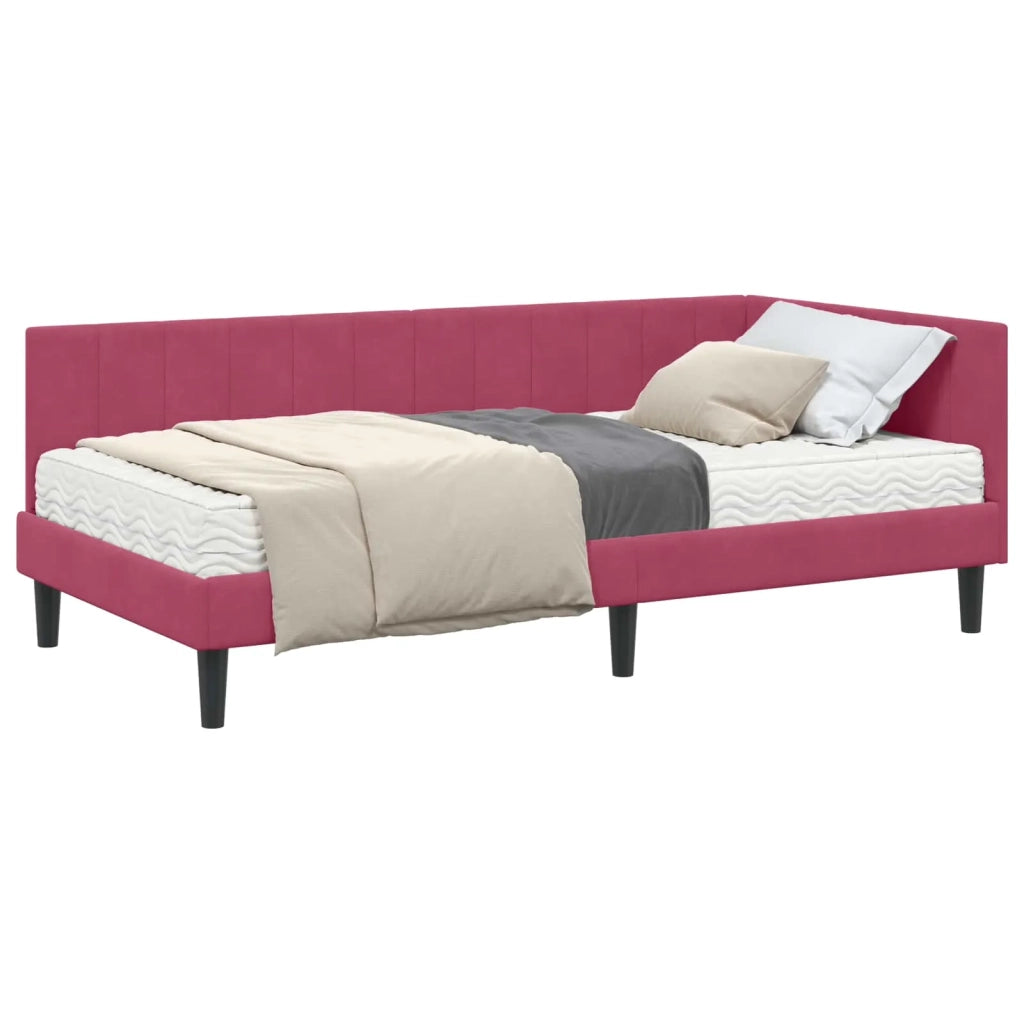 Struttura Letto Angolare con Materasso 2 pcs Verde Velluto 3393892