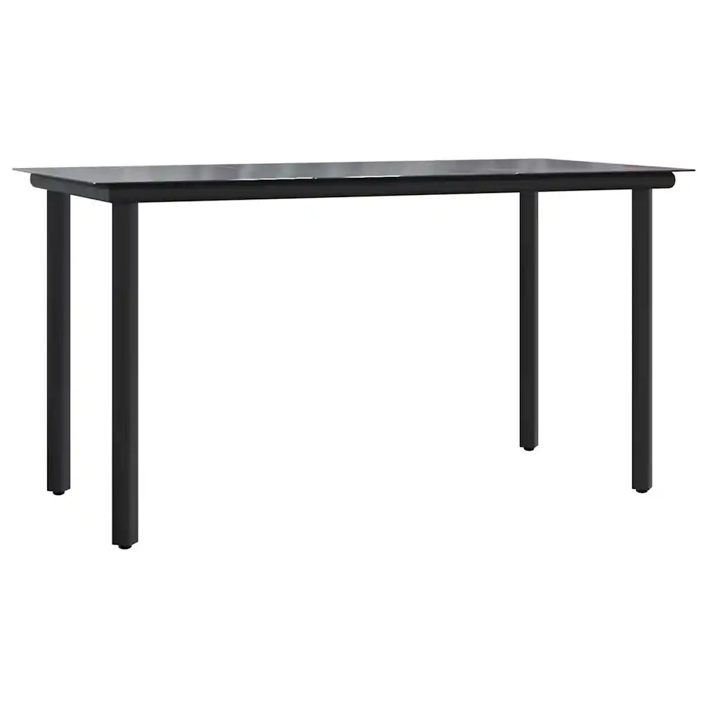 Set da Pranzo da Giardino 5 pz Nero in Polyrattan cod mxl 35596
