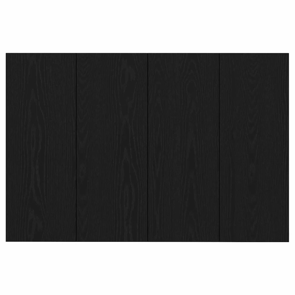 Testata con Comodino 3 pz-Set di 3 Testiera con Contenitore Rovere Nero Legno multistrato 261100