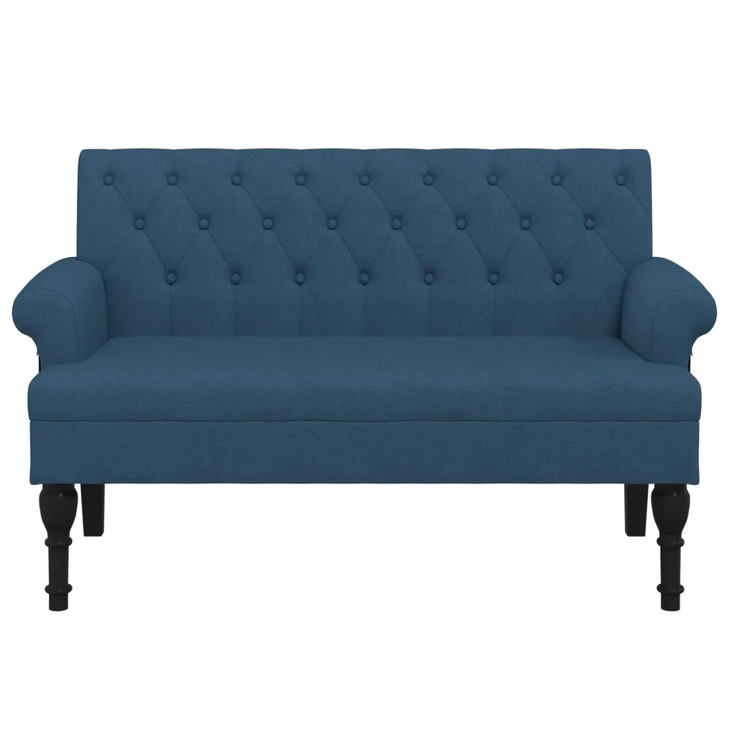 Panca con Schienale-Divano Sedia Blu 120x62x75,5 cm in Tessuto