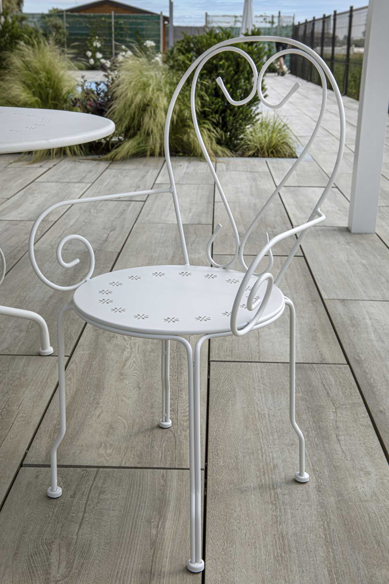 Sedia da Giardino 49x48xh90 cm in Metallo New Old Bianco
