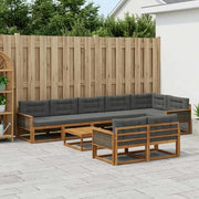 Set di divani da esterno con cuscino 9 pcs Naturale e Antracite 3382680