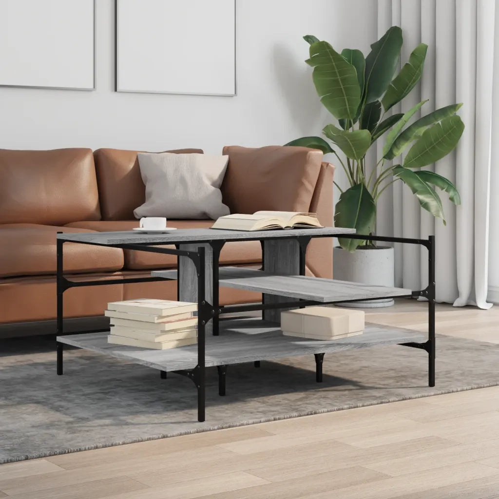 Tavolino Salotto Grigio Sonoma 100x100x48,5cm LegnoÂ Multistrato