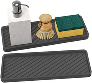 Organizzatore per doccia in silicone da 2 pezzi - Compact nero - Ideale per cucina e bagno, 30 x 11 cm