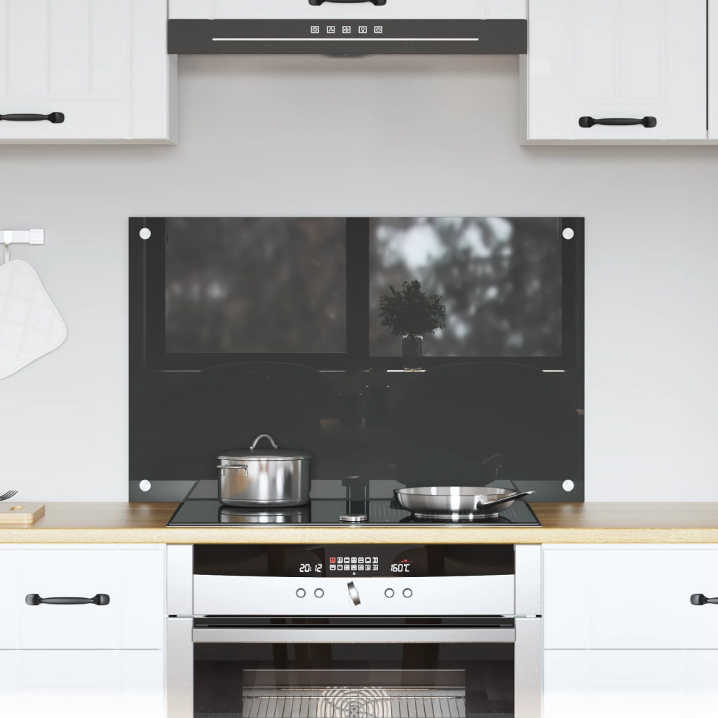 Schienale Cucina Grigio Scuro 80x50x0.6 cm Vetro Temperato