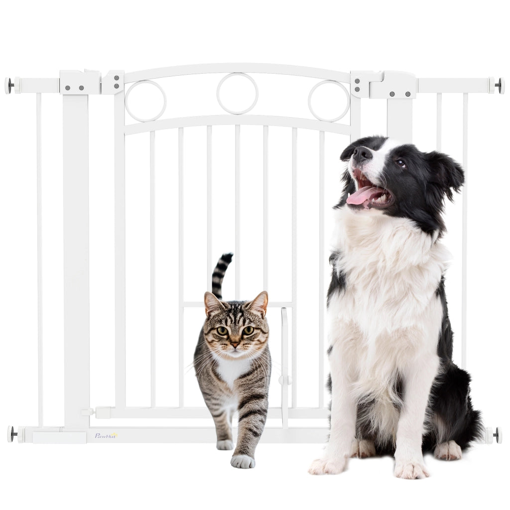 Cancello per animali domestici ¨C zephmum ¨C Bianco 77 cm