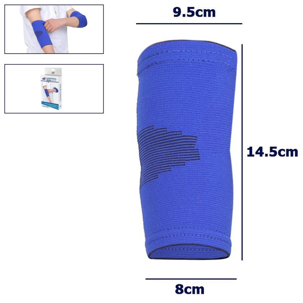 Trade Shop - Coppia Gomitiera Fascia Elastica Supporto Per Gomito Anallergico Bambini Blu -