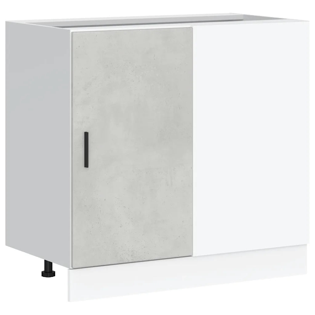 Mobile Base Lavello "Lyon"-Armadietto da bagno Grigio Cemento in Legno Multistrato