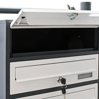 Cassetta postale condominiale autoportante 8 posti antracite/bianco 945 x 270 x 1500 mm 2 moduli