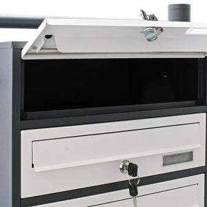 Cassetta postale condominiale autoportante 8 posti antracite/bianco 945 x 270 x 1500 mm 2 moduli