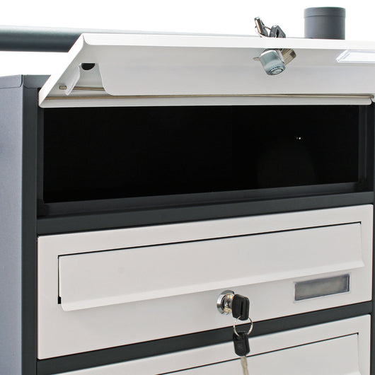 Cassetta postale condominiale autoportante 8 posti antracite/bianco 945 x 270 x 1500 mm 2 moduli