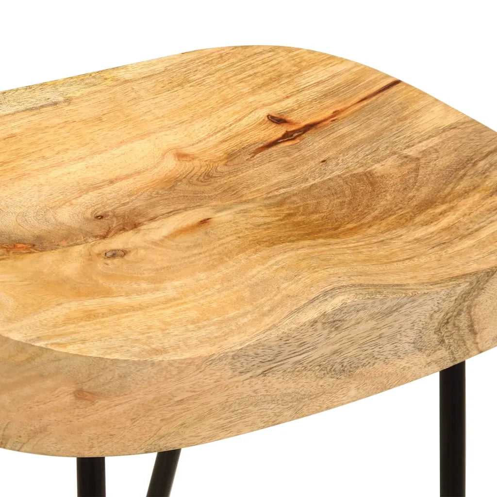 Sgabelli da Bar 2 pz in Legno Massello di Mango 244010