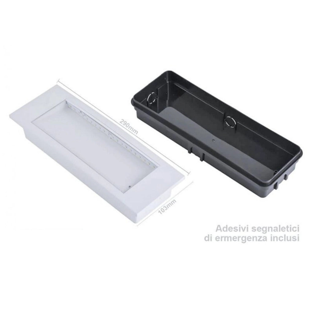 Plafoniera Lampada LED di Emergenza 1,2W Modalita SA e SE Montaggio a Incasso e Plafone IP20 6000K Autonomia 5 Ore SKU-899-6
