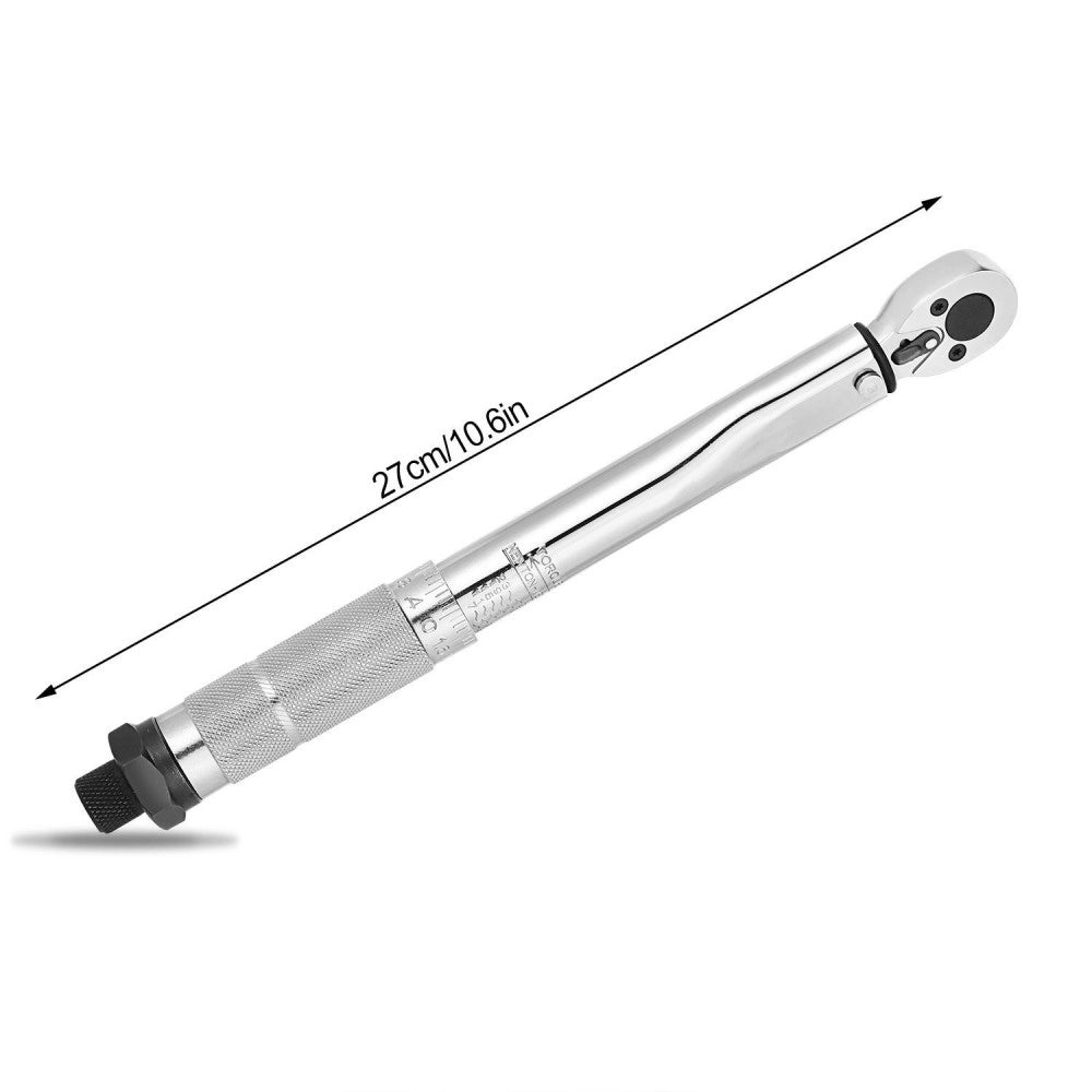 Trade Shop - Chiave Dinamometrica Cricchetto 1/4'' 5-25 Nm Serraggio Reversibile 270mm -