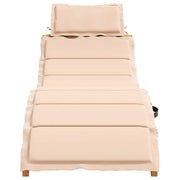 Lettino Prendisole | Sdraio da giardino | Lettino da sole con Cuscino Beige in Legno Massello di Pino