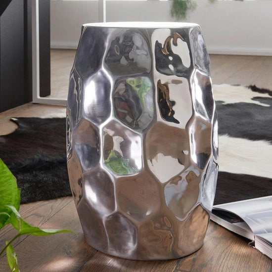Tavolo accessorio - Tavolo decorativo - Tavolo accessorio metallico - Argento
