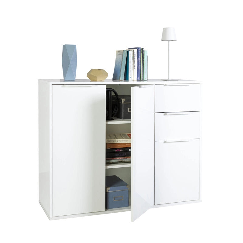 MOBILE 3A+2C CM 106X35X87H BIANCO/BIANCO LUC.- 1,0 pz