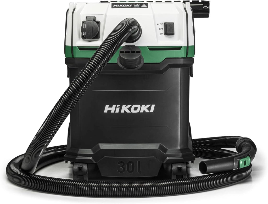 Aspirapolvere a umido e a secco - 1200 W, 30 L, classe M, compatto e leggero, pulizia manuale del filtro, presa per utensili elettrici, antistatico, ideale per cantieri e officine