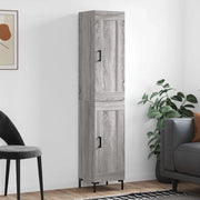 Credenza-Buffet-Armadio da cucina Grigio Sonoma 34,5x34x180 cm in Legno Multistrato 380468