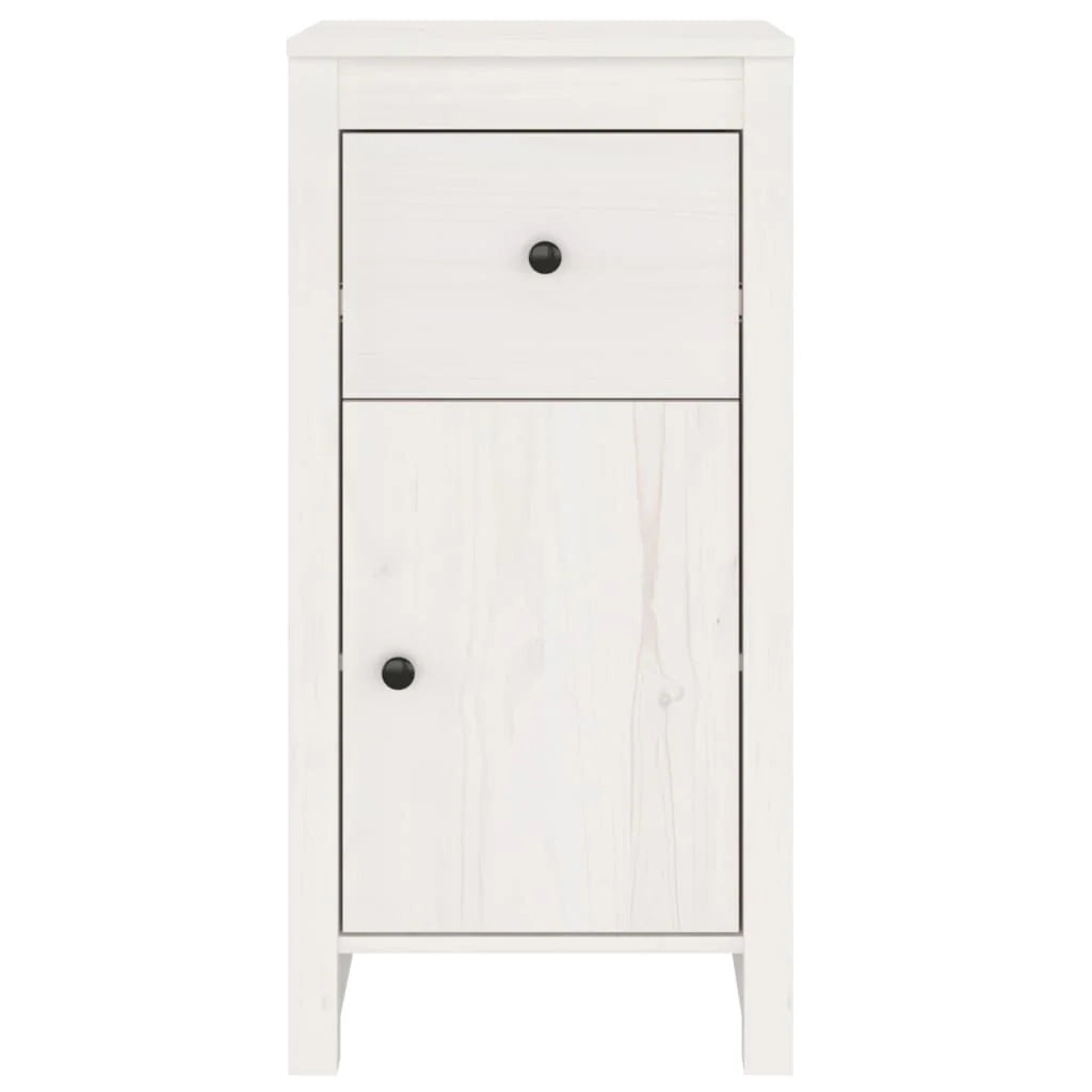 Buffet credenza cassettiera armadio mobile contenitore organizer per cucina soggiorno salotti set da 2 40 x 35 x 80 cm legno massello di pino bianco 02_0036666