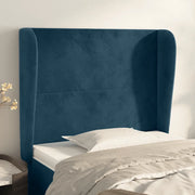 Testiera ad Orecchio Blu Scuro 93x23x118/128 cm in Velluto