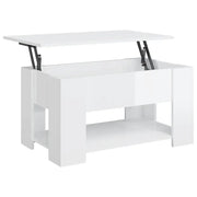 Tavolino salotto | Tavolino da caff¨¨ | Tavolino da Soggiorno Bianco Lucido 79x49x41 cm in Legno Multistrato