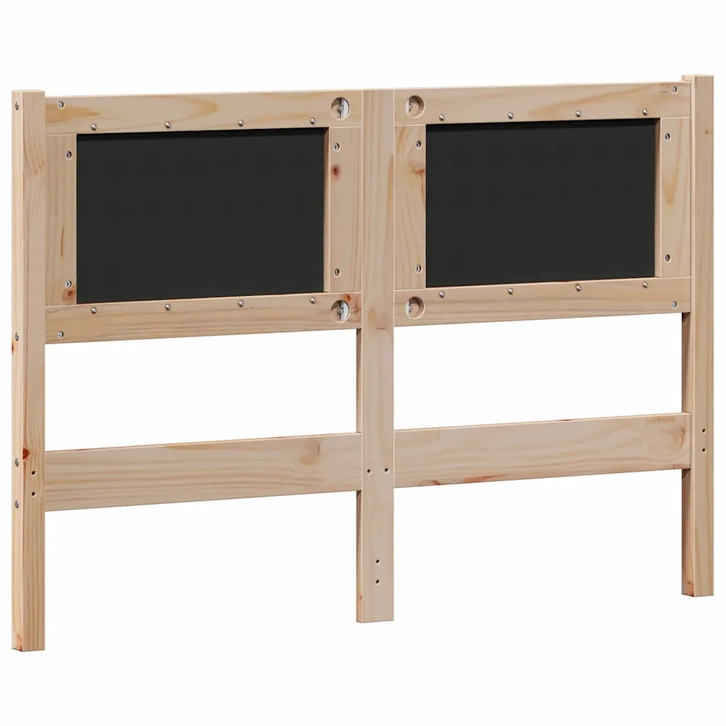 Testiera marrone e grigio scuro 120 cm Legno di pino massello 879020