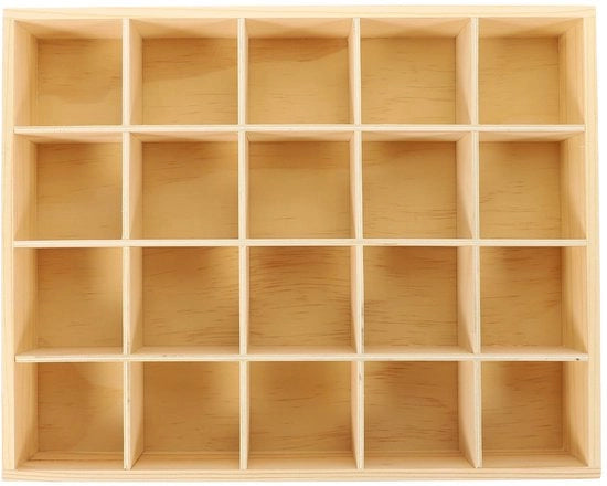 Organizzatore di cassetti per calze, organizzatore di cassetti per intimo, organizzatore di cassetti per calze di seta, 20 cassette, ripartitore di cassetti, scatole per riporre, scatola in legno per la conservazione di abiti e calze
