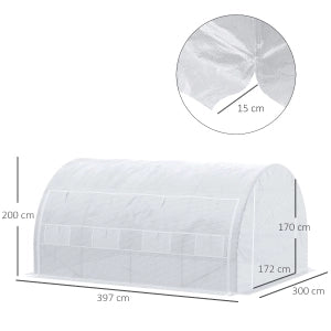 SERRA 397x300x200 cm in acciaio bianco con protezione UV