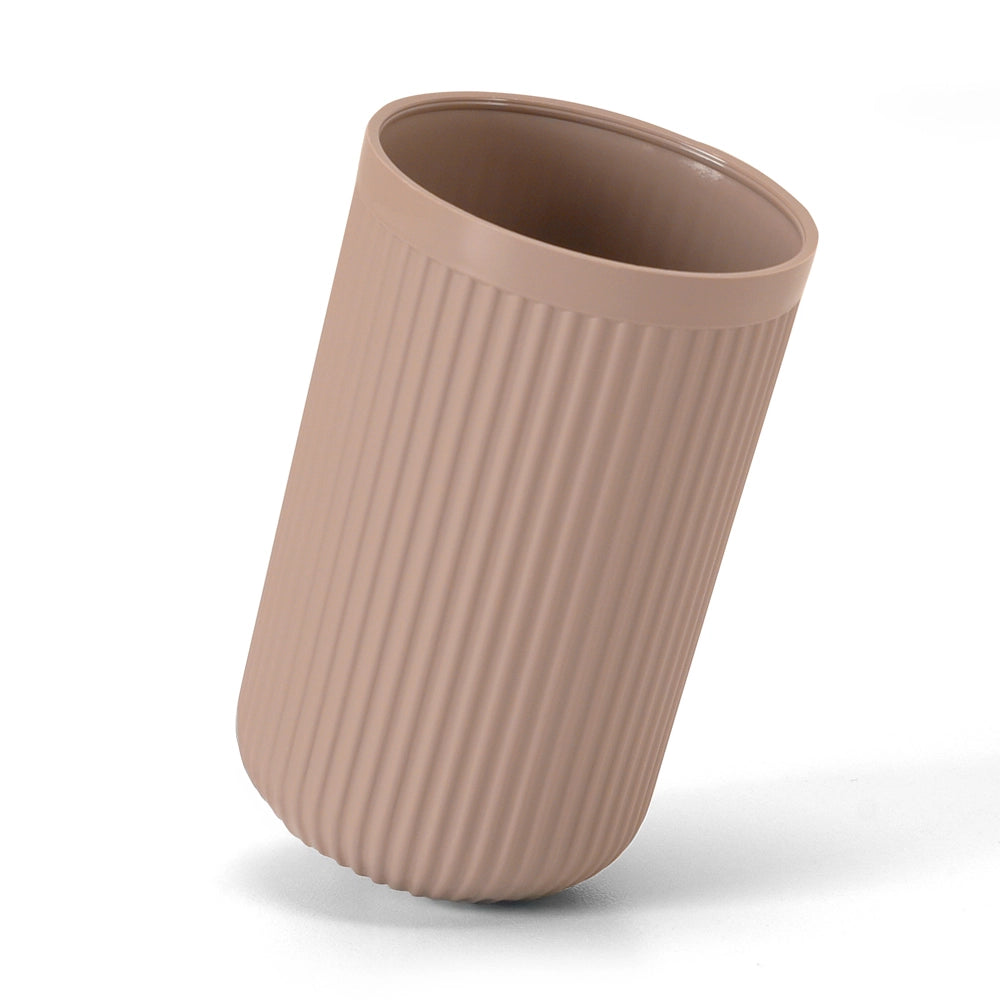 Porta spazzolini rosa in plastica cannettata rigida Arizona