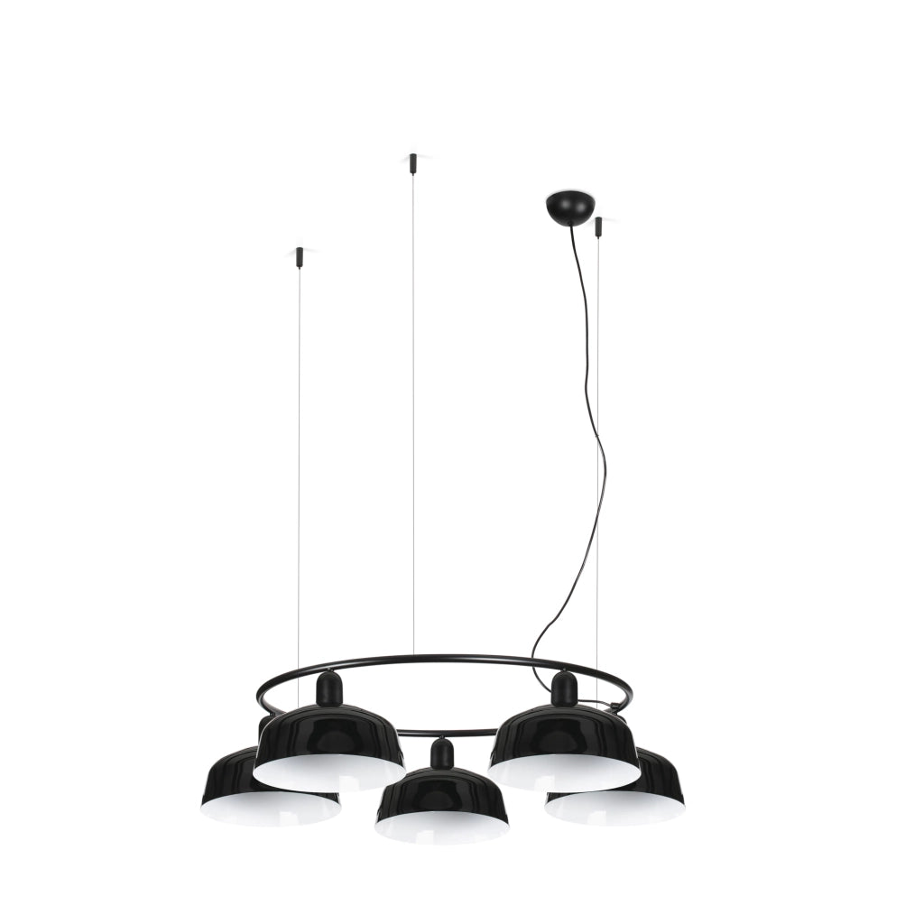 TATAWIN M metallo 5L Lampada sospensione circolare nera