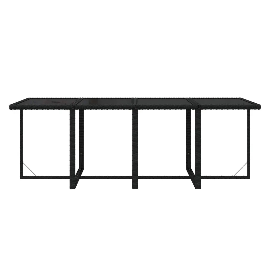 Set da Pranzo da Giardino 9 pz con Cuscini Nero in Polyrattan 3095558