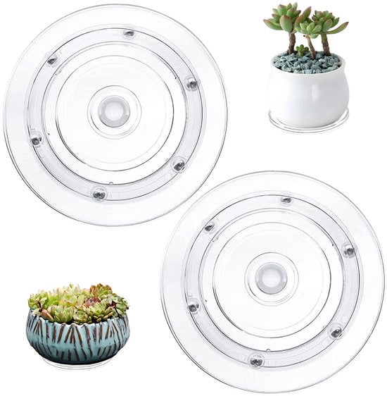 Set di due tavoli da lavoro rotanti 15 cm - trasparente - rotazione 360 gradi - multifunzionale - alta qualità plastica - tavolo da lavoro rotante