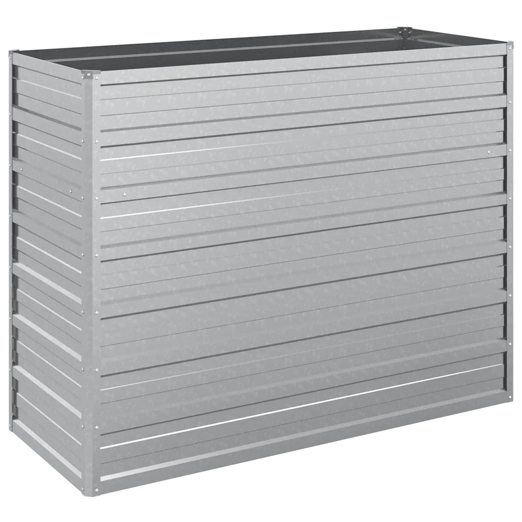 Fioriere | Cassetta per fiori | Letto Rialzato Giardino 100x40x77 cm in Acciaio Zincato Argento