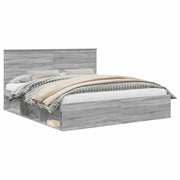 Letto matrimoniale | Letto per adulti | Struttura del letto Grigio Sonoma 200 x 200 cm Pino massello
