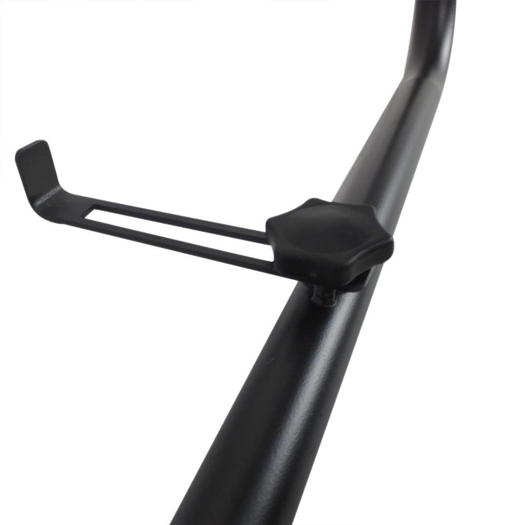 Tavolo sospeso per balcone; altezza regolabile; metallo quadrato nero 60x56.5x45cm; ideale per balcone e terrazza