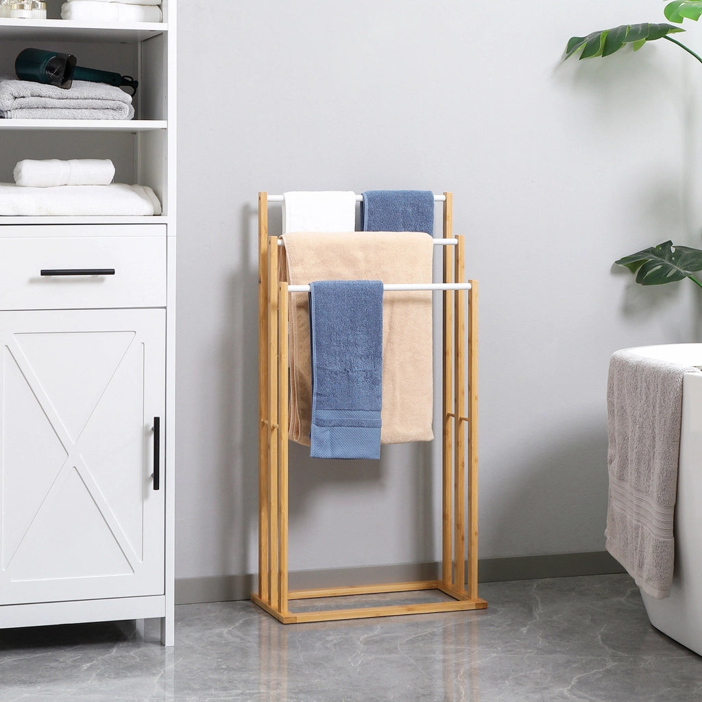 Portasciugamani in Bamb¨´ con 3 Sbarre ¨C zephmum ¨C 48x25,8x94 cm
