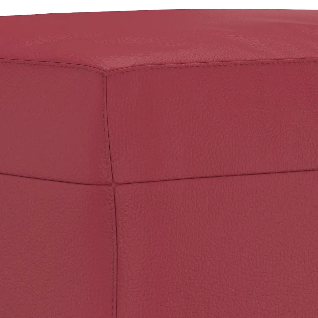 Set di Divani 3 pz con Cuscini Rosso Vino in Similpelle 3201426