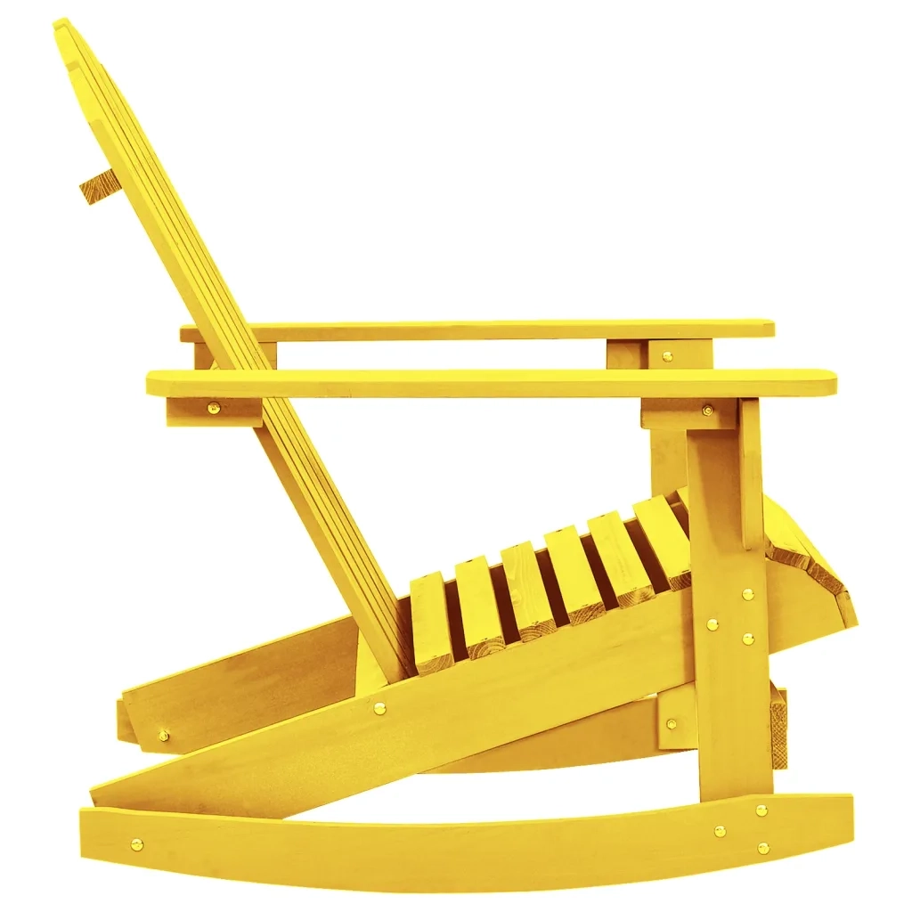 Sedia a Dondolo Adirondack in Legno Massello di Abete Gialla 315884