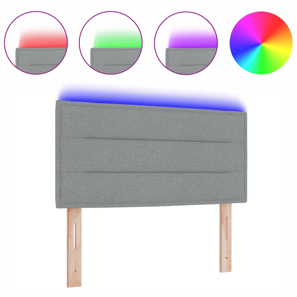 Testata LED Design Lines Grigio chiaro 80 cm Tessuto