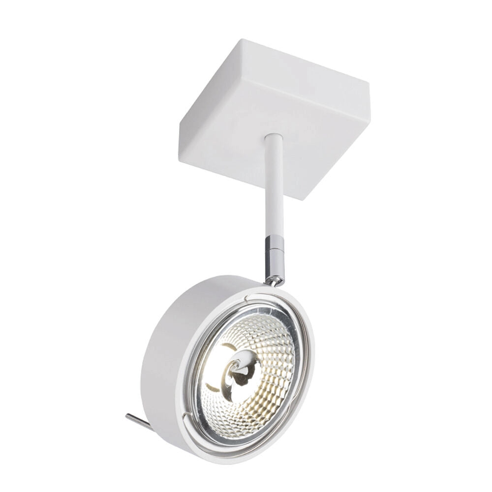 Faretto soffitto quadrato bianco orientabile GU10 18W Shilo Fussa