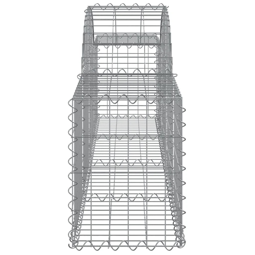 Cestini gabbioni recinzione a gabbia muro di contenimento ad arco 10 pezzi 200 x 30 x 40/60 cm ferro zincato argento 02_0040229