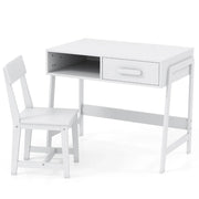 Set di 1 scrivania e sedia per bambini 85 x 48 x 70 cm spazio di lavoro organizzato seduta ergonomica in MDF bianco 20_0011748