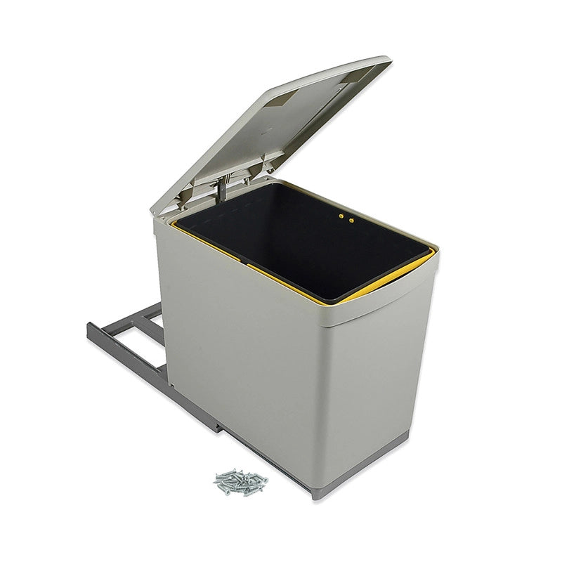 Sistema estraibile Harmony per mobili da cucina, Destra, Acciaio e Legno, Grigio antracite