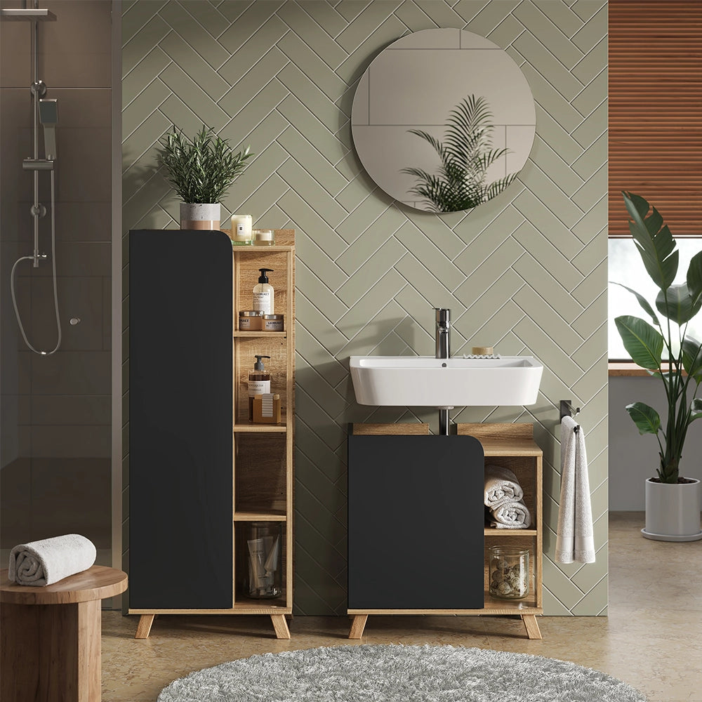 Vicco Set di mobili da bagno Antracite 3 parti
