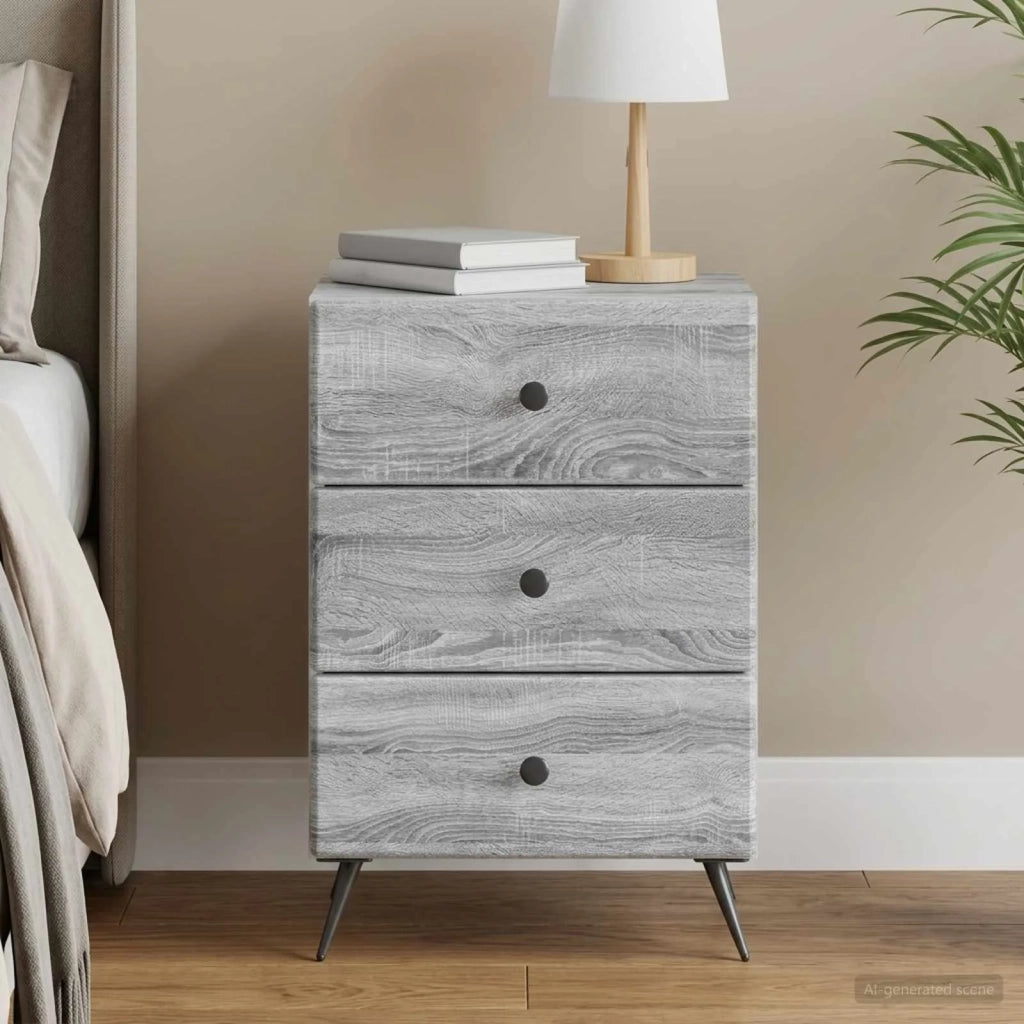 Armadio da Notte Grigio Sonoma 43 x 41 x 66,5 cm 895481